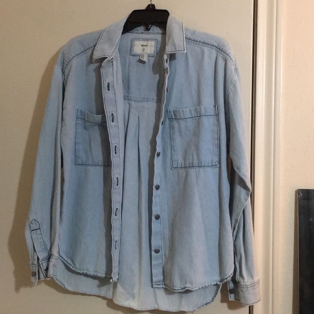 Denim button down